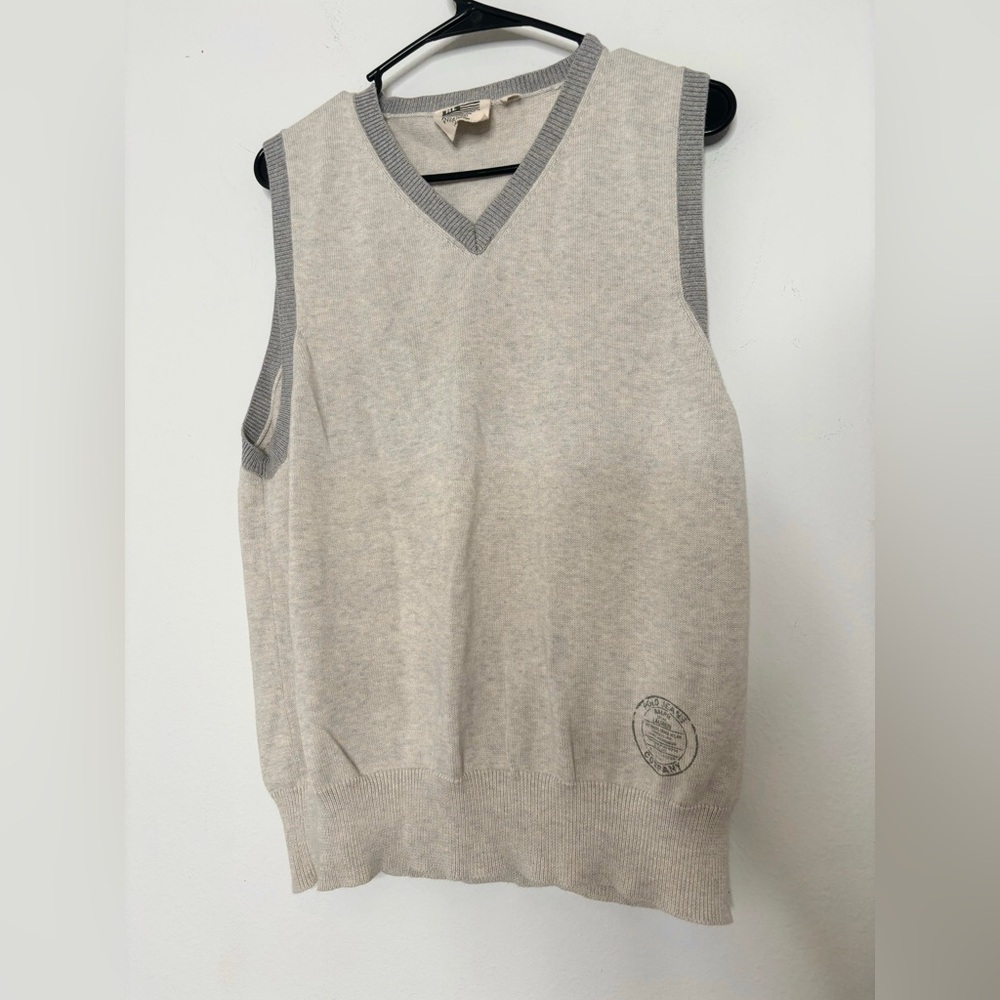 Ralph Lauren vintage light grey sweater vest w/ branding detail sz XL